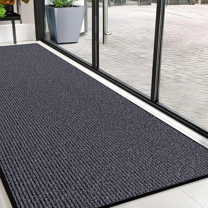 Commercial Door Mat 3'x10' Grey, Heavy Duty Industrial Floor Mat