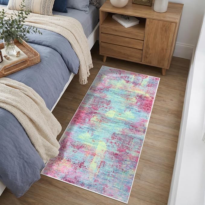 IOHOUZE Abstract Runner Rug 2x4 Ft Entryway Rugs Washable Door Mat Indoor