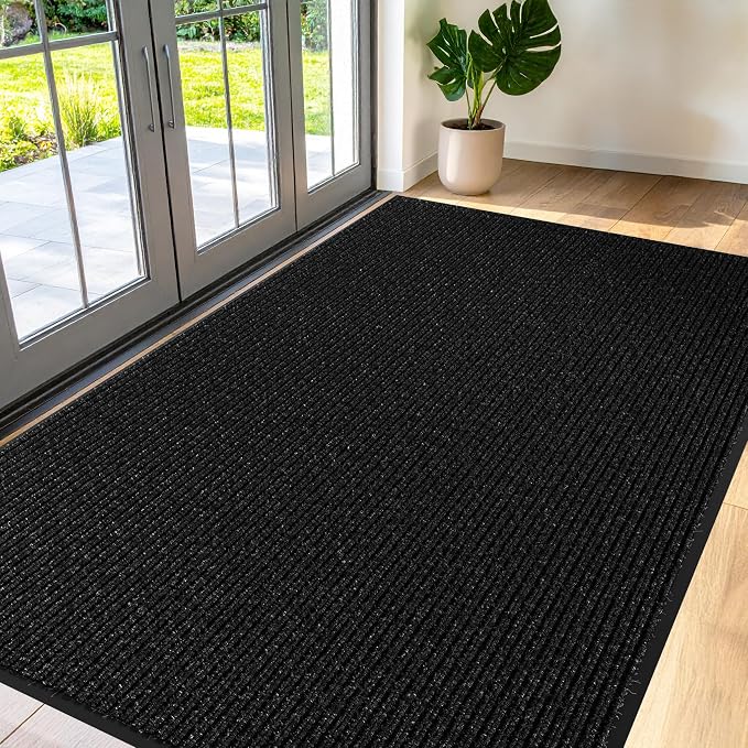 Commercial Door Mat 3'x6' Black, Heavy Duty Industrial Floor Mat