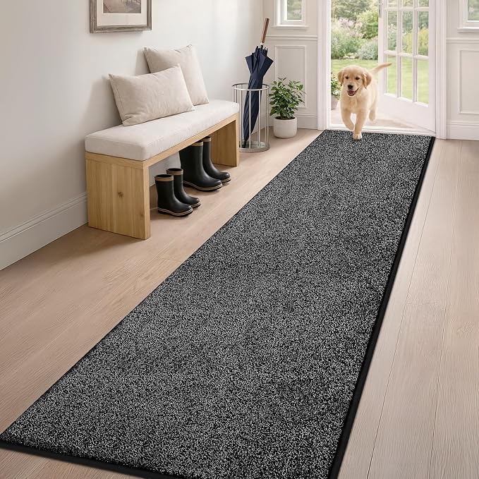 PURRUGS Dirt Trapping Door Mat 24" x 84", Non-Slip Machine Washable Entryway Rug