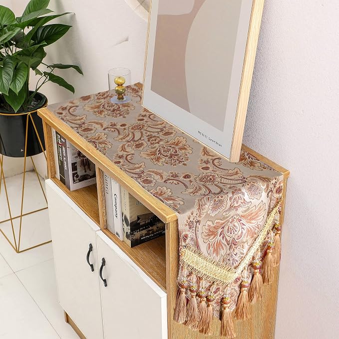 Luxury Vintage Table Runner Embroidery Jacquard Fabric