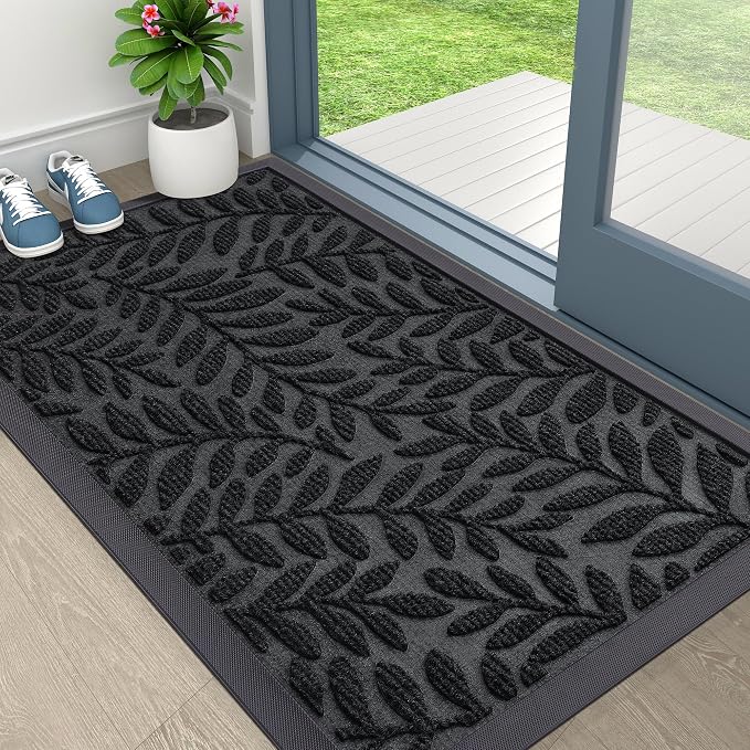 OLANLY Door Mat Indoor Outdoor Entrance, Waterproof All-Weather All-Season