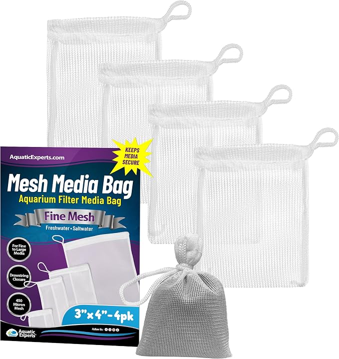 Aquatic Experts Fine Aquarium Media Bag, Durable Drawstring Bags