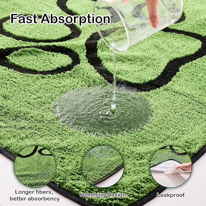 Qeils Reusable Dog Pee Pads, 1 Pack Super Absorbent & Leakproof Washable Puppy Pads with Soft Green Top Layer, for Potty Training, Crates, Couch, Car Seats & Pet Beds, 72"x 72"