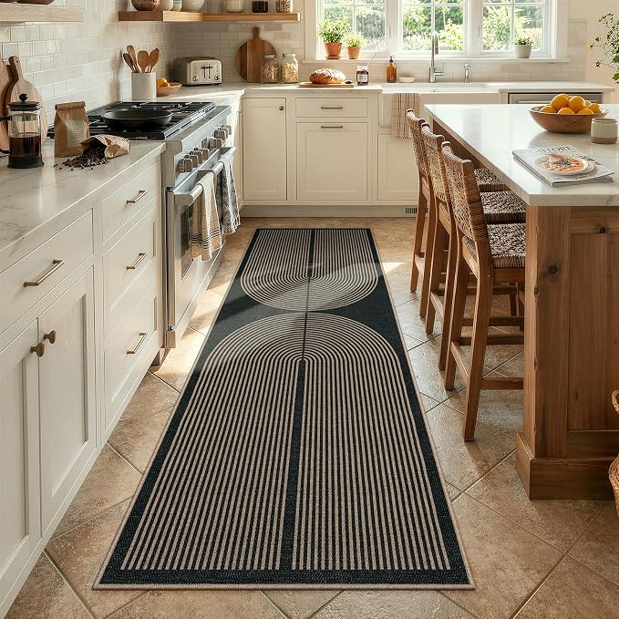 Lahome Enfys Modern Rainbow Kitchen Runner Rug, 2x8 Easy Jute Rug Runners