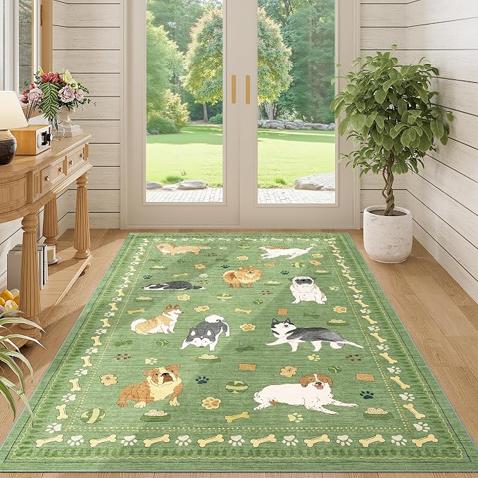 DUKINO 4x6 Area Rug, Non Slip Washable Rug