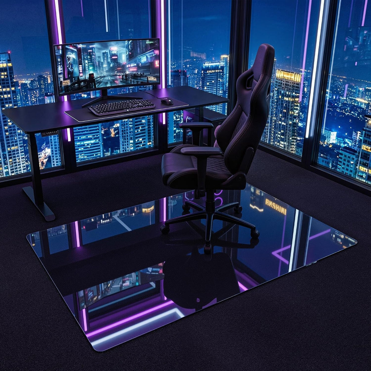 40" x 60" Glass Chair Mat for Carpet, 0.2" Thick Office Chair Mat
