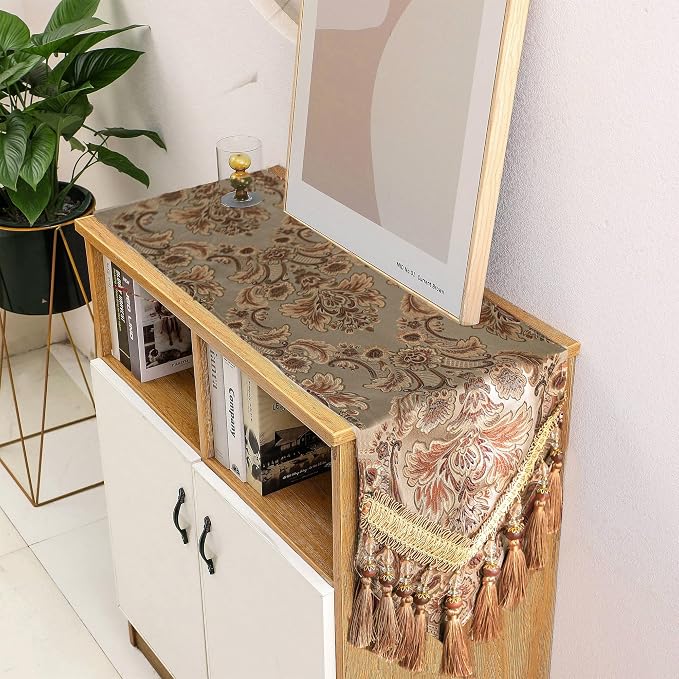 Luxury Vintage Table Runner Embroidery Jacquard Fabric