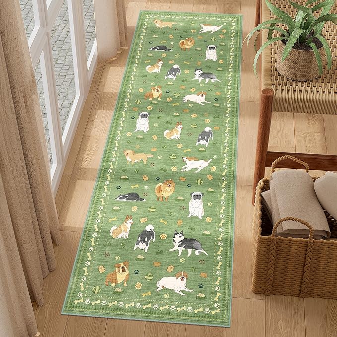 DUKINO 2.6x8 Washable Runner Rug