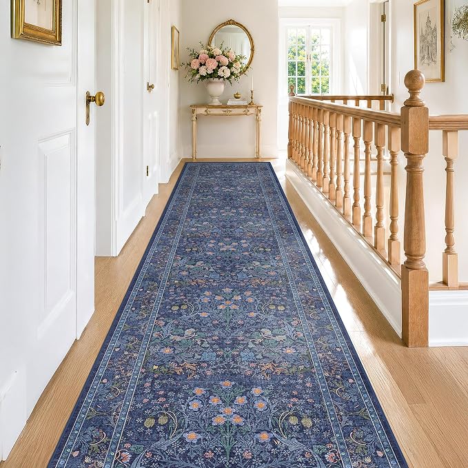 Vintage 3x16 Wide Hallway Runner Rug Non Slip, Ultra Thin Large Kitchen Indoor