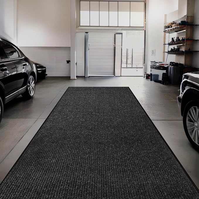Commercial Door Mat 4'x16' Black, Heavy Duty Industrial Floor Mat