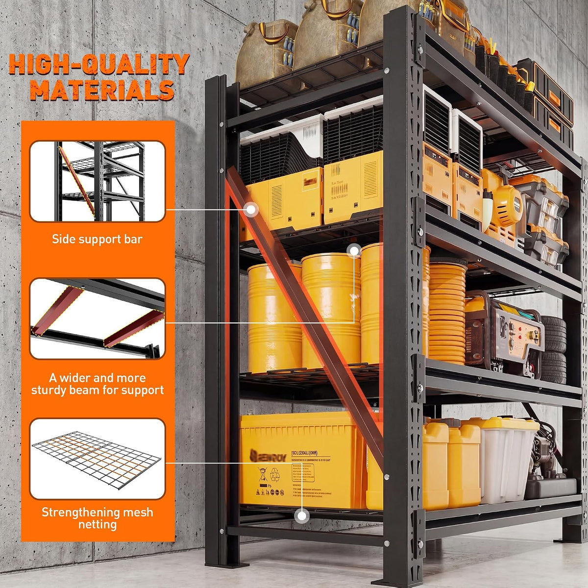 Romorgniz 3040LBS Garage Shelving for Warehouse, 51.6" W Storage Shelves