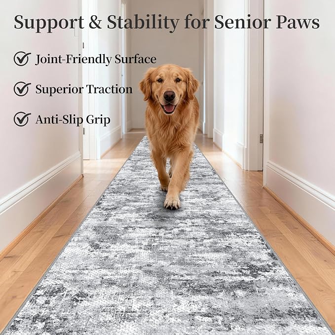 Runners for Hallways Ultra Non-Slip 2x10 Long Runner Rugs Washable Abstract
