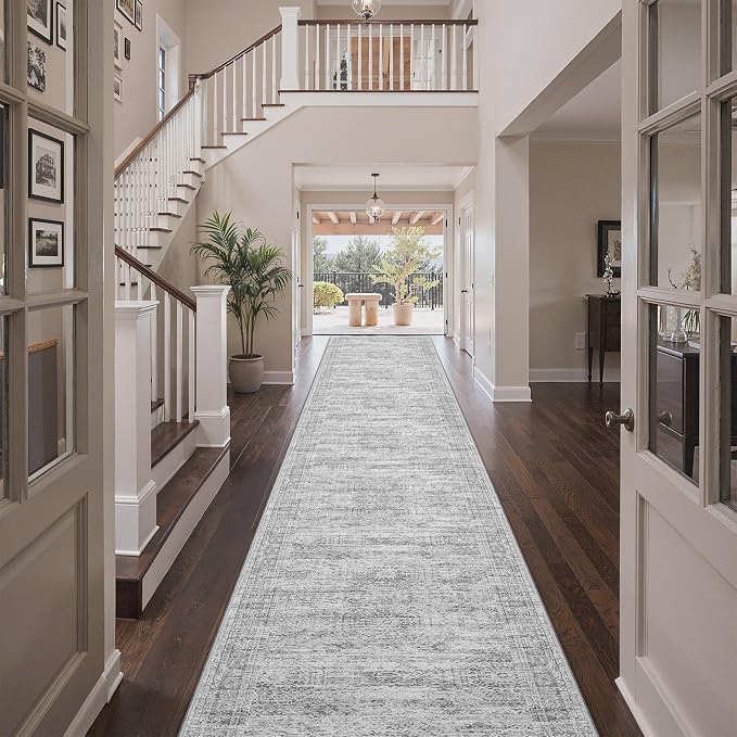 3x20 Washable Runner Rug for Hallway, Non-Slip Long Hallway Runner for Entryway