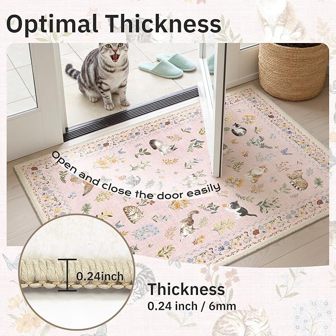 Soalmost Cat 6x9 Pink Area Rugs