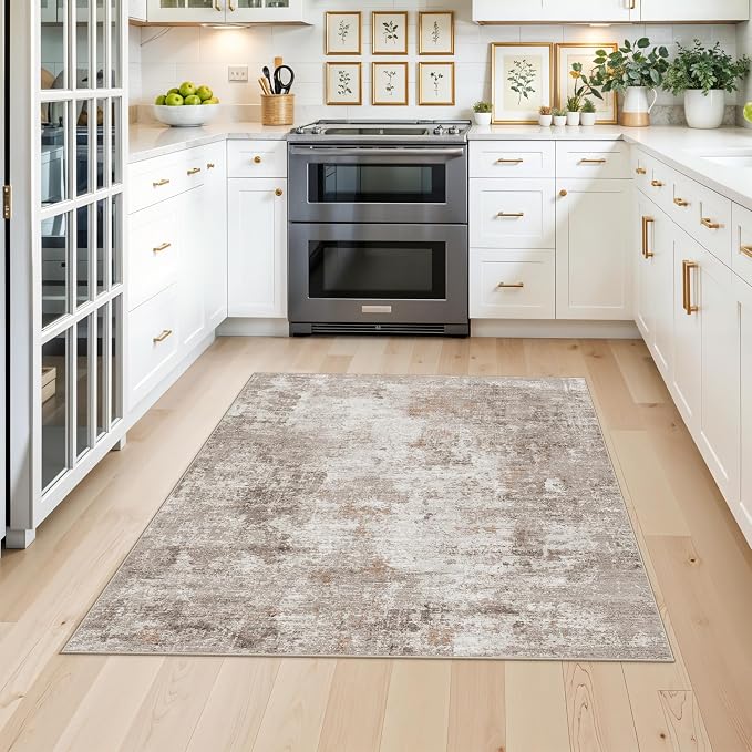 4x4 Square Entryway Rug Washable – Non-Slip Small Area Rug