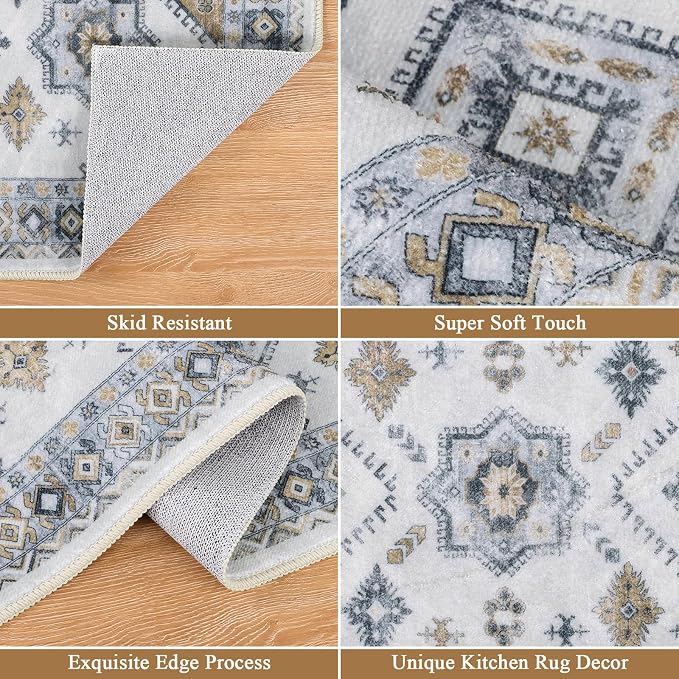 HEBE Boho Kitchen Rug Sets 3 Piece