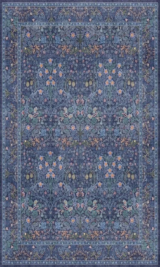 Vintage Dark Blue 3x5 Area Rugs