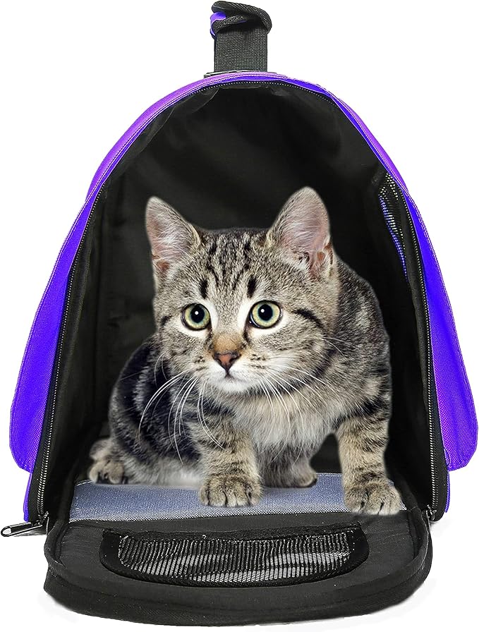 Pawer 18” x 11”x 11” Soft-Sided Foldable Airline Approved Pet Carrier for Cat, Puppy and Small Dog, Washable 600D Oxford Fabric, with Handle and Strap for Carry, Multiple Colors Available