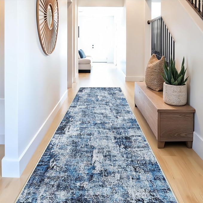 Rug Runners for Hallways Non Slip– Washable Long Kitchen Runner, Low-Pile Thin