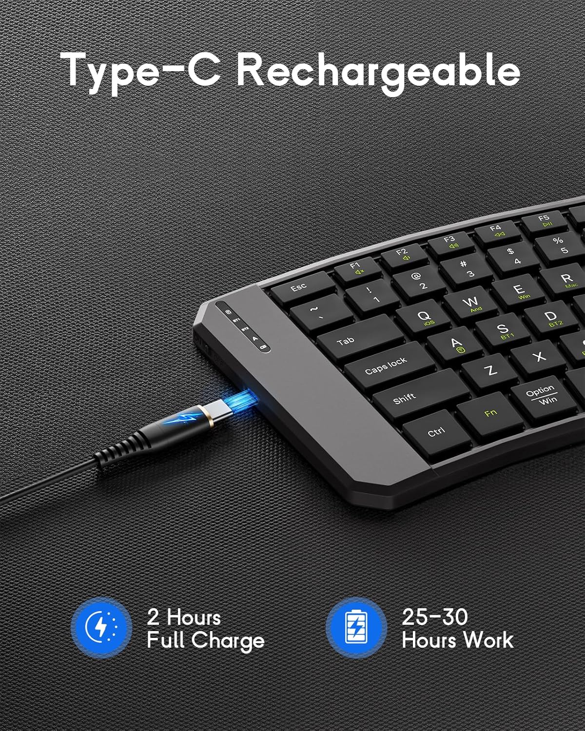 MoKo Ergonomic Foldable Keyboard, Split Portable Folding Bluetooth Keyboard