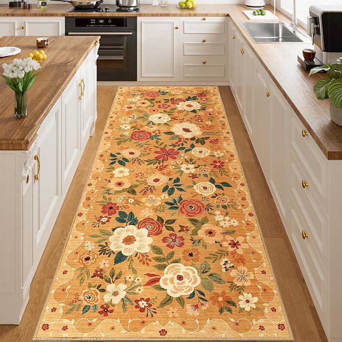 DUKINO 3x8 Runner Rug, Washable Rug