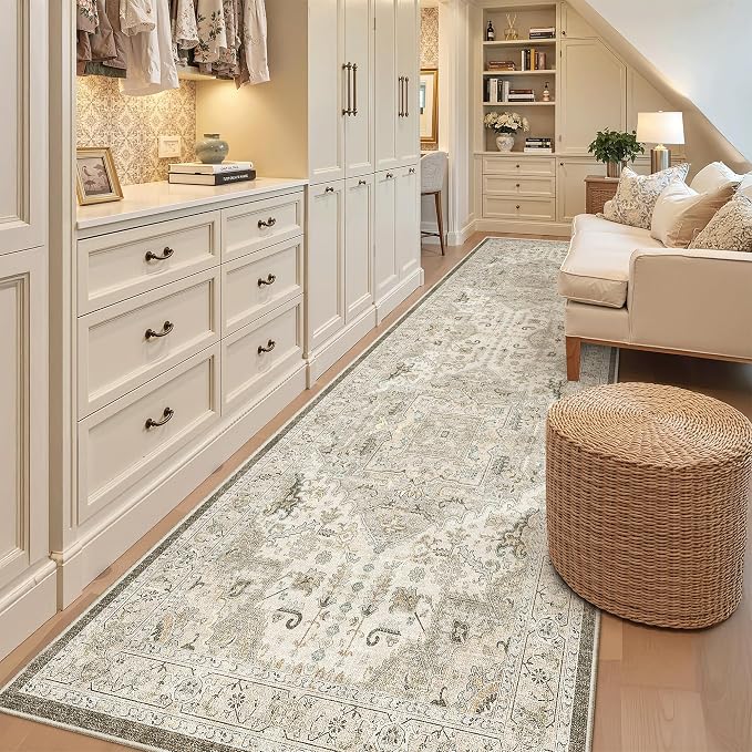 Madane Hallway Rug 3x10, Kitchen Rugs Washable Entryway Rug Vintage Kitchen