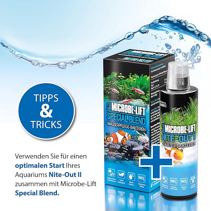 MICROBE-LIFT Nite-Out II Aquarium Bacteria for Start-up, Instantly Cycle Aquariums, Add Fish on Day 1, Rapid Ammonia and Nitrite Reducer for Freshwater & Saltwater Fish Tank, 64 Ounces (NITEH64)