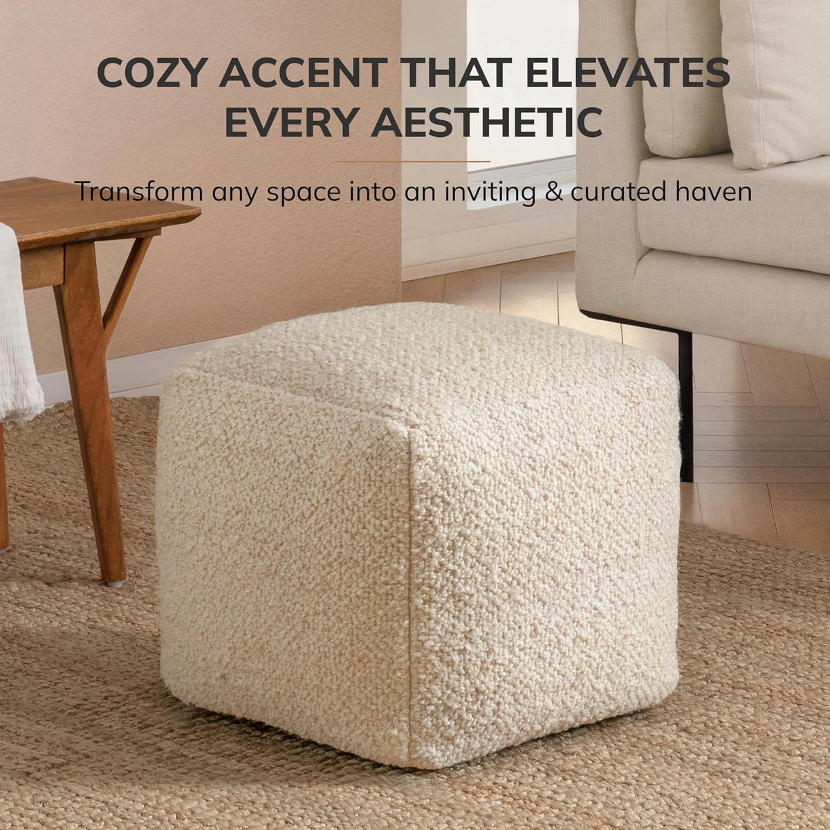 Anji Mountain 16" H x 16" W Handmade Pouf Ottoman for Living Room & Couch