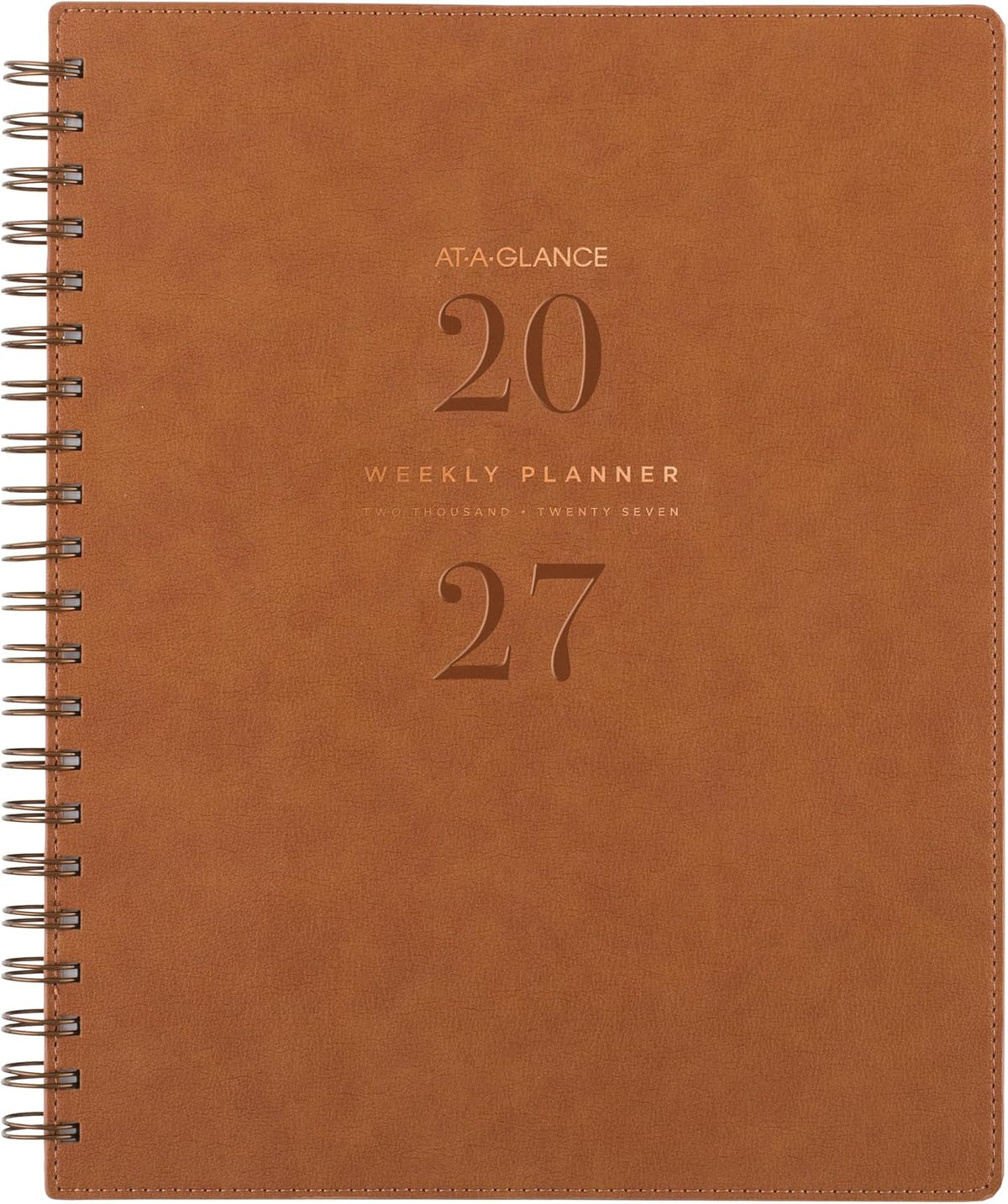 AT-A-GLANCE 2027 Planner, Weekly & Monthly, 13-Month Jan-Jan, 8.5" x 11", Signature, Distressed Brown (YP9050927)