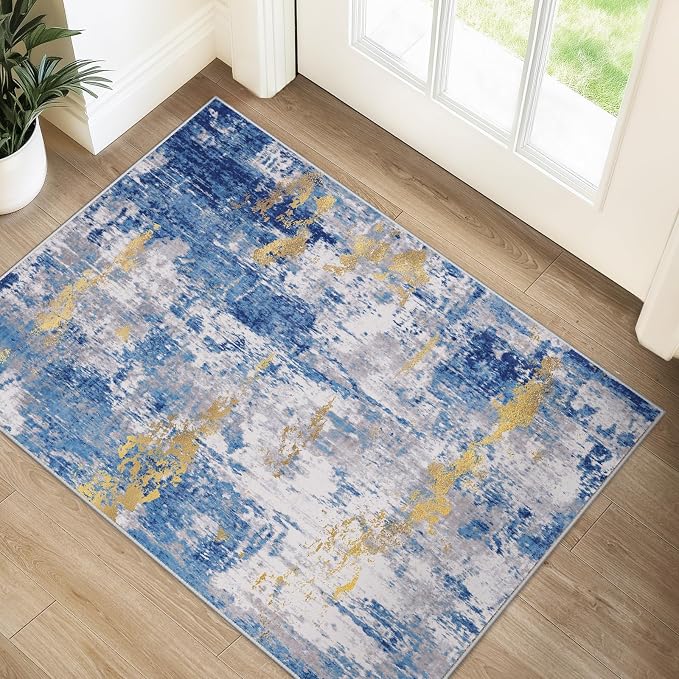 RELEANY Washable Area Rugs 2'x3' Non-Slip Modern Abstract Soft