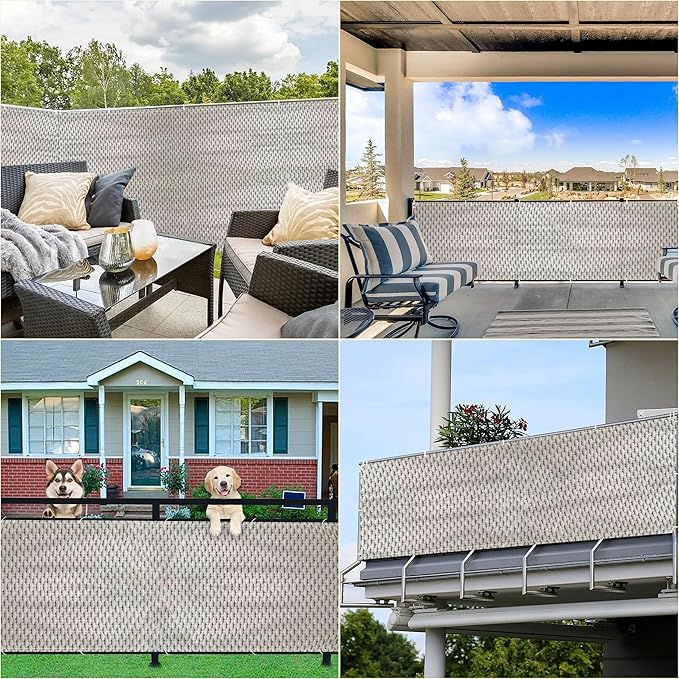 Balcony Privacy Screen 9.8' x 26.2' Durable and UV Resistant Outdoor Privacy