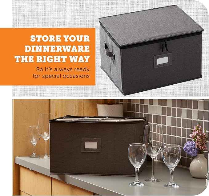 storageLAB Wine Glass Storage Containers, Hard Shell Organizer