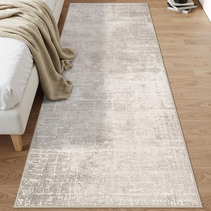 Hallway 3x8 Washable Runner Rug: Abstract Stain Resistant Entryway Kitchen Area