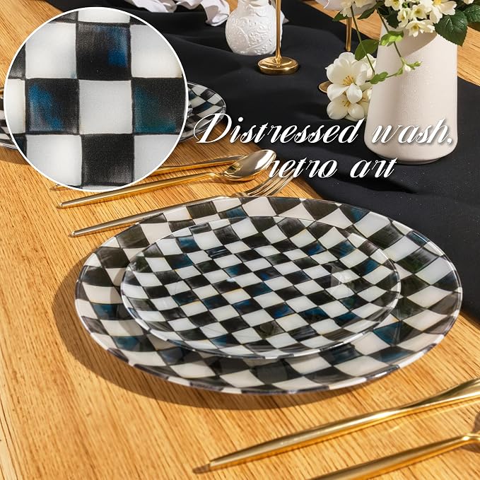 U-QE 20PCS Black Plastic Plates