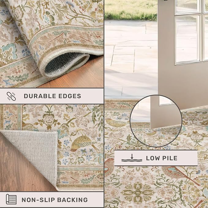 3x6 Washable Rug for Large Entryway