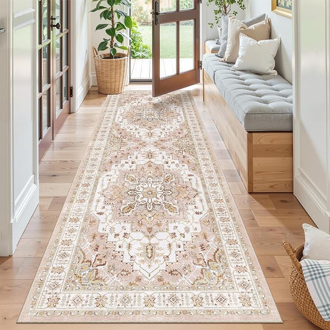 Madane Runner Rug 2'6''x8' Kitchen Runner, Hallway Runner Printed Vintage