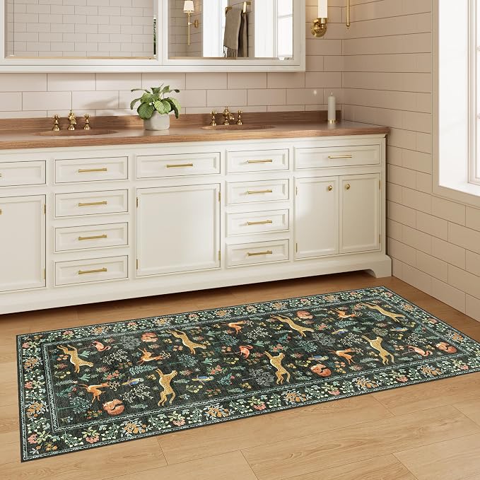 DUKINO 2x5 Rug for Hallway, Washable Kitchen Runner Rug