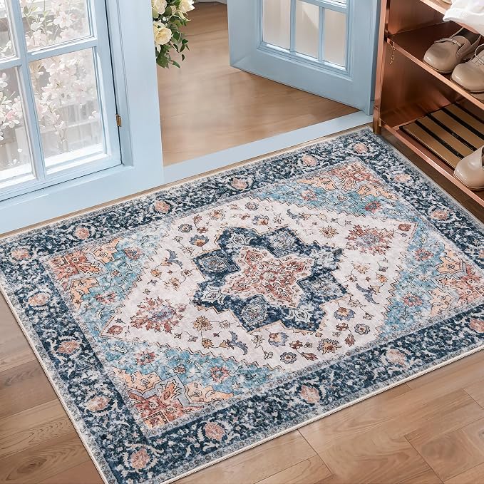 SERISSA Boho Rugs for Entryway, 2x3 Entryway Rug Non-Slip Washable Small Area
