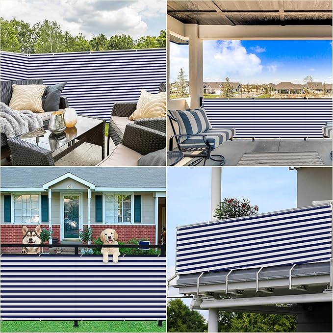 Balcony Privacy Screen 2.8' x 29.5' UV Protection Weather-Resistant Patio