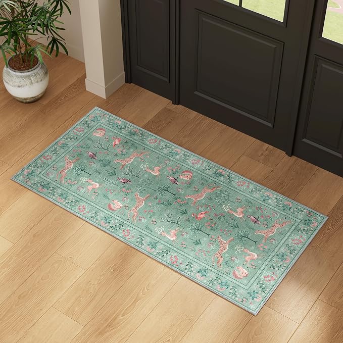 DUKINO 2x4 Rug for Hallway, Washable Kitchen Runner Rug