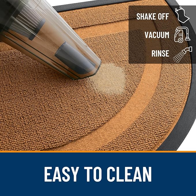 OLANLY Half Circle Door Mat Indoor Outdoor Entrance Welcome, Waterproof