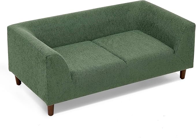 Pet Sofa with Backrest and Armrests,Modern Rectangular Pet Sofa Suitable for Small and Medium Dogs,Soft Cushion Comfortable Dog Sofa for Living Room,Olive Green