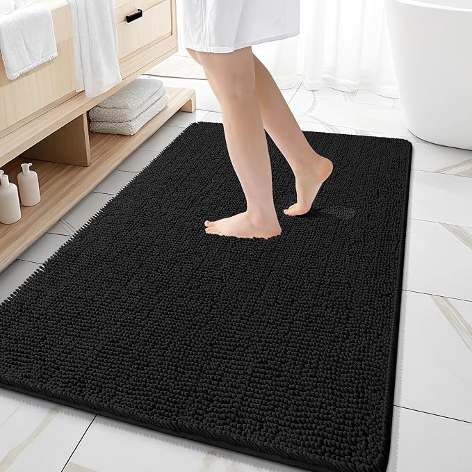 OLANLY Large Bathroom Rugs 59x35, Extra Soft Absorbent Chenille Bath Rugs