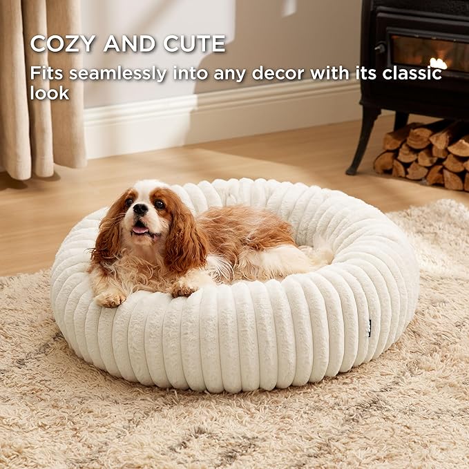 Bedsure Donut Medium Dog Bed and Washable Dog Bed