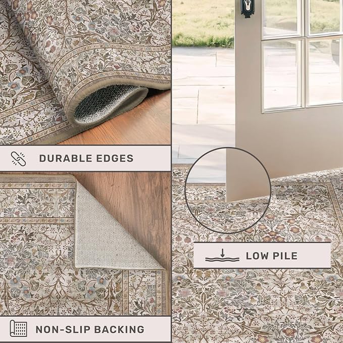 2x8 Moss Green Washable Bathroom Runner Rug
