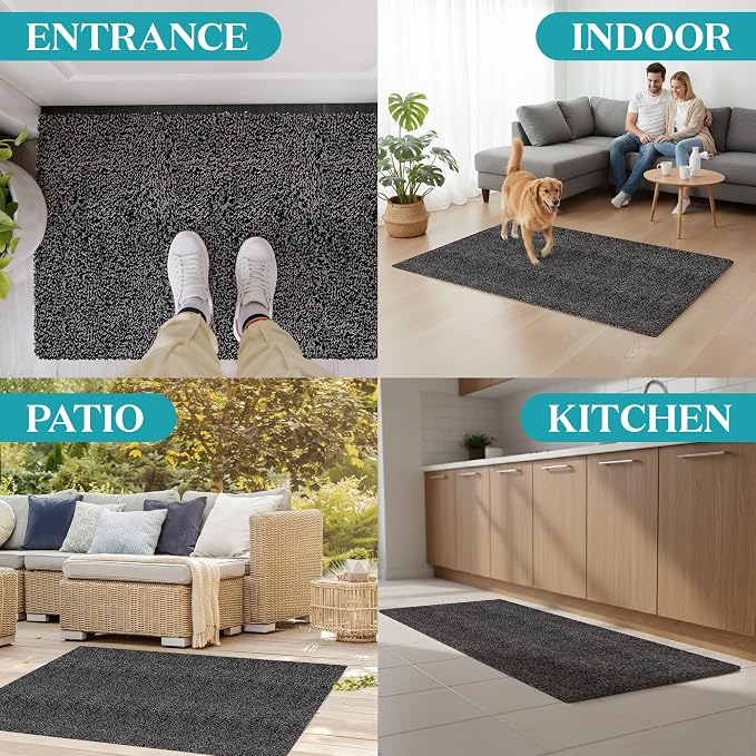Premium Microfiber Indoor Door Mat – 20"x30" Washable Entry Mat, Waterproof
