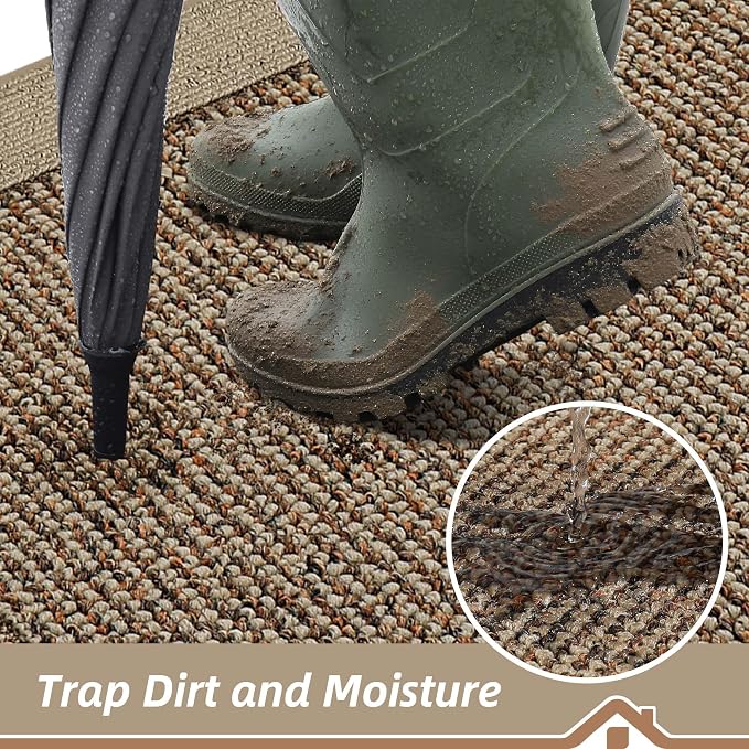 BEQHAUSE Indoor Door Mat 20" x 48", Dirt Trapper Door Mats Non-Slip Entryway