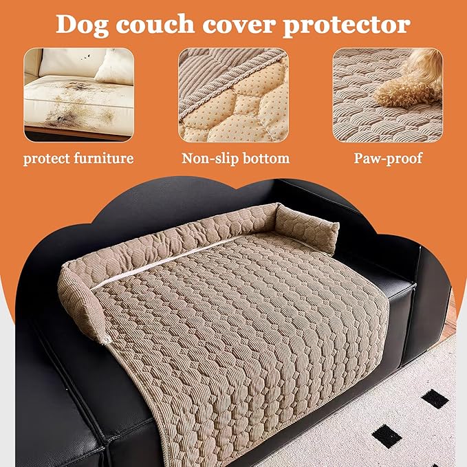 Dog Couch Bed Non Slip Dog Couch Cover Washable Non-Slip Pet Protector for Dogs & Cats, Soft Washable Dog Sofa Bed for Couch Sofa Chair & Bed