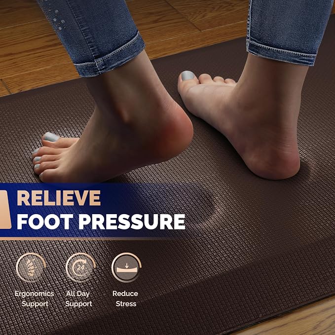FEATOL Anti Fatigue Mat for Standing, 9/10 Extra Thick Ergonomic Standing Desk